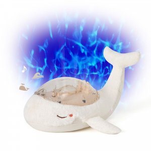 Peluche musicale à projection lumineuse baleine tranquille family blanc rechargeable Cloud b