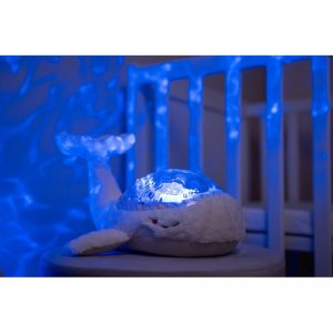Peluche musicale à projection lumineuse baleine tranquille family blanc rechargeable Cloud b