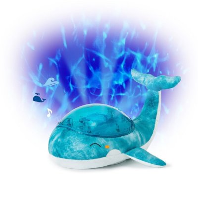 Peluche musicale à projection lumineuse baleine tranquille family bleu rechargeable