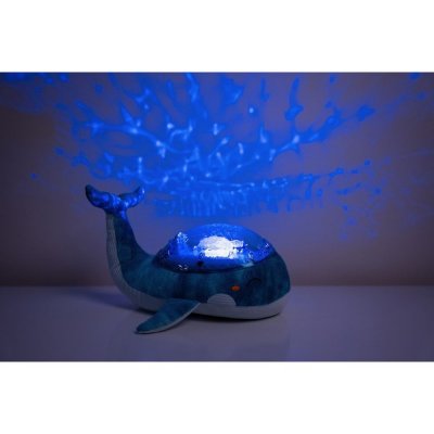 Peluche musicale à projection lumineuse baleine tranquille family bleu rechargeable