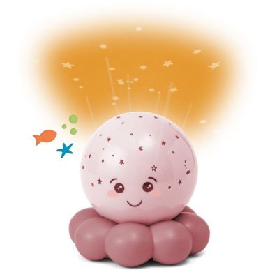 Veilleuse bébé projection plafond pieuvre twinkles to go rose pastel