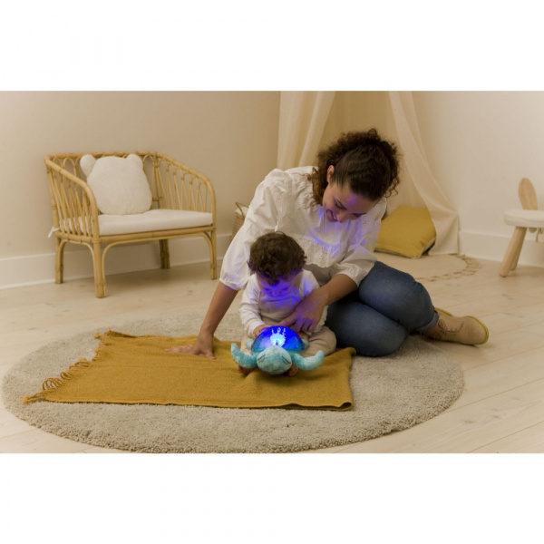 Veilleuse bébé projection plafond musicale tortue tranquille aqua - rechargeable Cloud b