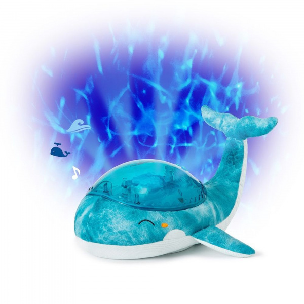 Peluche musicale à projection lumineuse baleine tranquille family bleu rechargeable Cloud b