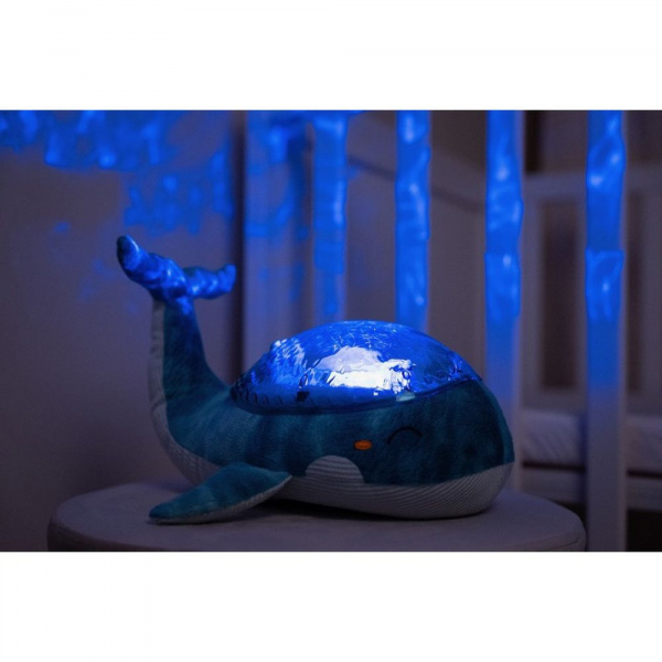 Peluche musicale à projection lumineuse baleine tranquille family bleu rechargeable Cloud b