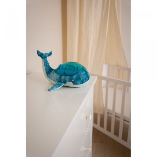 Peluche musicale à projection lumineuse baleine tranquille family bleu rechargeable Cloud b