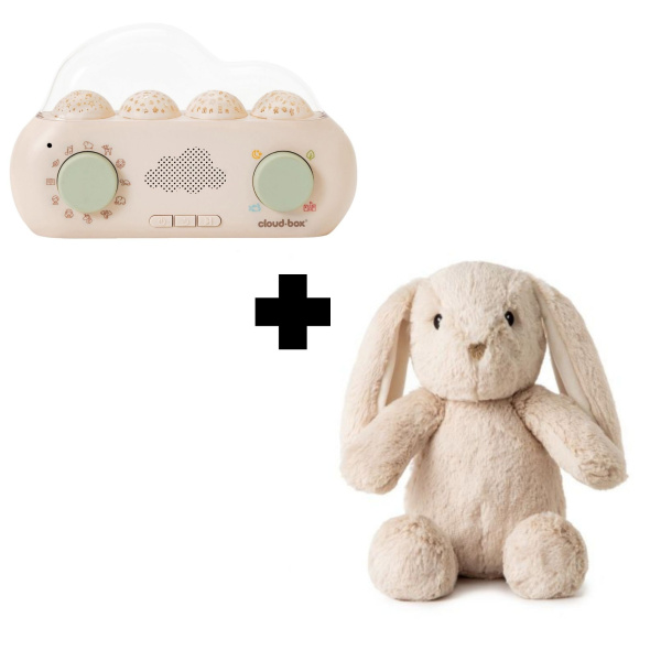Pack sommeil bébé : veilleuse lapin buddies + conteuse cloudbox Cloud b
