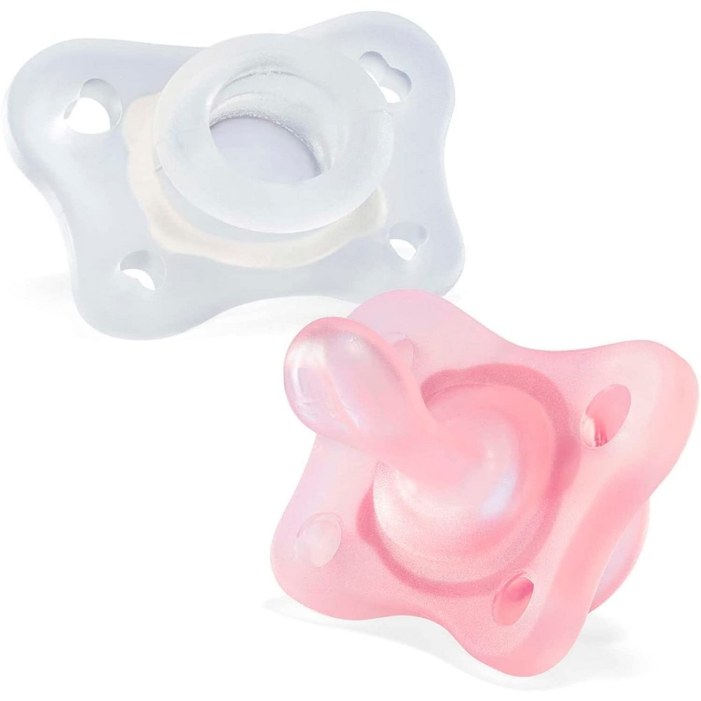 Lot de 2 Sucettes Naissance 0-2m Silicone + boite