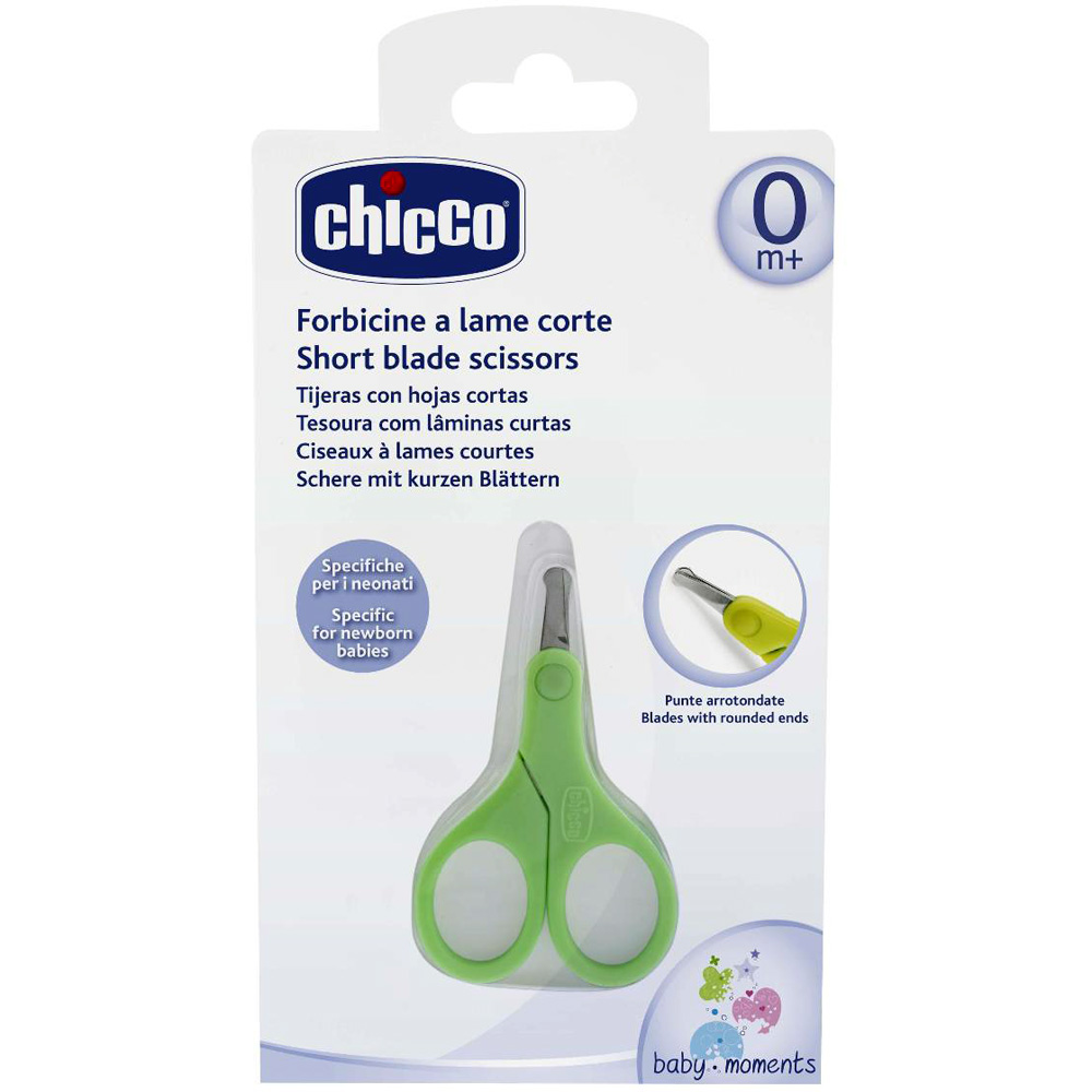 Ciseaux à ongles bébé bout rond lames courtes de Chicco sur allobébé