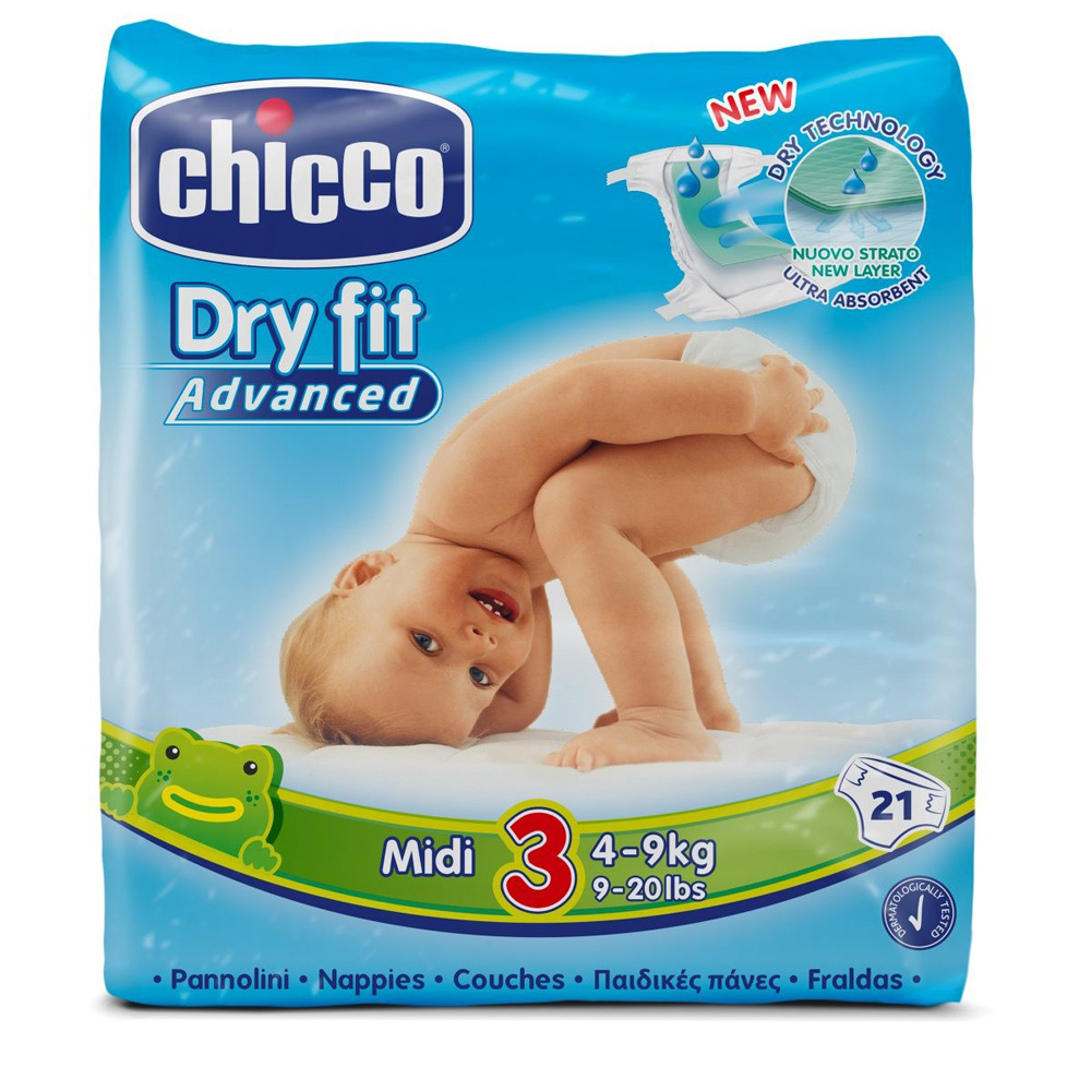 Couches dry fit advanced taille 3 midi 49 kg de Chicco sur allobébé