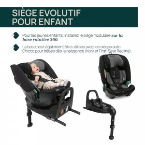 Siège auto fullseat 360 i-size avec base black satin Chicco