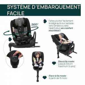 Siège auto fullseat 360 i-size avec base black satin Chicco