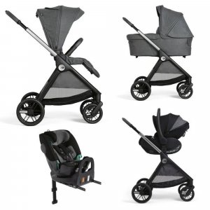 Poussette trio bellagio 2 + first seat recline + nacelle flexi + fullseat 360 avec base black satin Chicco