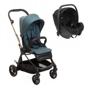 Poussette duo one4ever green gem + siège auto kory i-size Chicco