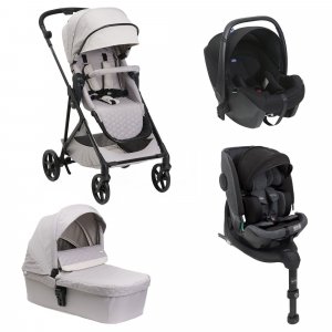 Poussette trio seety florence beige + siège auto kory i-size essential + nacelle seety + bi-seat air i-size + base 360° Chicco