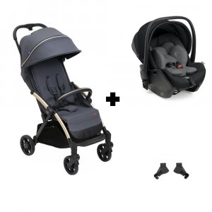 Poussette duo goody xplus - dark shadow + siège auto first seat recline i-size black satin Chicco