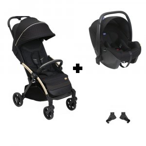 Poussette duo goody xplus - black re_lux + siège auto kory i-size essential Chicco