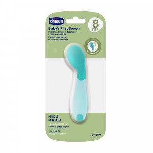 Cuillère coudée bleu Chicco