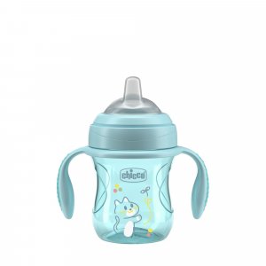 Tasse transition bec souple silicone 4m + bleu Chicco