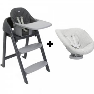 Chaise haute évolutive crescendo up 2en1 etna black re_lux + siège de naissance Chicco