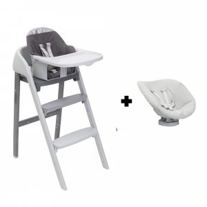 Chaise haute crescendo up 2 en 1steel cloud re_lux avec siège de naissance Chicco