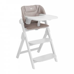 Chaise haute meraviglia ebony + coussin de siège meraviglia sandshell Chicco