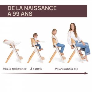 Chaise haute meraviglia milk + coussin de siège meraviglia sandshell Chicco