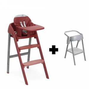 Chaise haute crescendo up colorado red re_lux + kit tour d'observation crescendo up grey Chicco