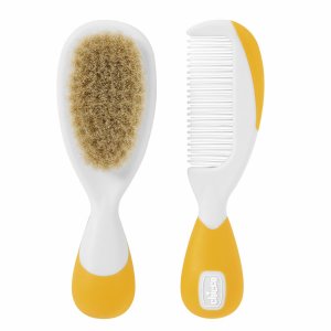 Peigne et brosse soie orange Chicco