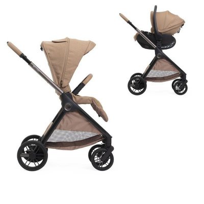 Poussette duo bellagio 2 + siège auto first seat recline i-size caramel