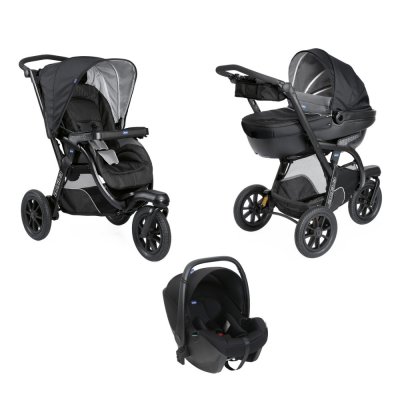 Pack trio poussette Talos châssis Silver - Lava Grey + siège auto Aton B2 +  nacelle S - Made in Bébé