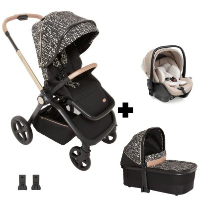Poussette trio mysa dew re_lux + siège auto first seat recline i-size amber glow +nacelle