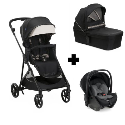 Poussette trio seety + siège auto first seat recline i-size + nacelle seety black
