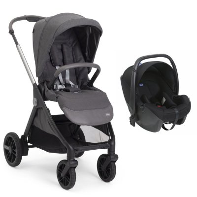 Poussette duo belllagio 2 black satin + siège auto kory essential
