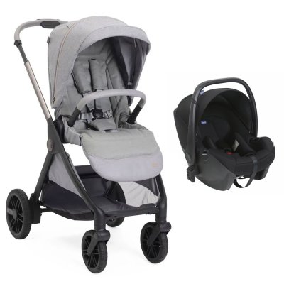 Poussette duo belllagio 2 lunar rock + siège auto kory essential