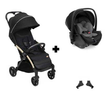 Poussette duo goody xplus - black re_lux + siège auto first seat recline i-size black satin
