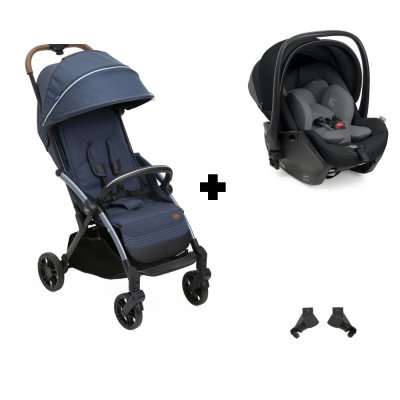 Poussette duo goody xplus - radiant blue + siège auto first seat recline i-size black satin