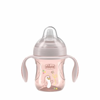 Tasse transition bec souple silicone 4m + rose