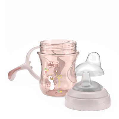 Tasse transition bec souple silicone 4m + rose