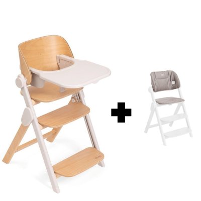 Chaise haute meraviglia fossil + coussin de siège meraviglia sandshell