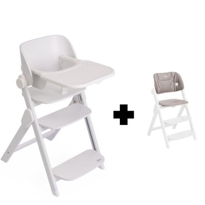 Chaise haute meraviglia milk + coussin de siège meraviglia sandshell
