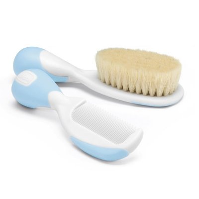 Peigne et brosse bleu clair