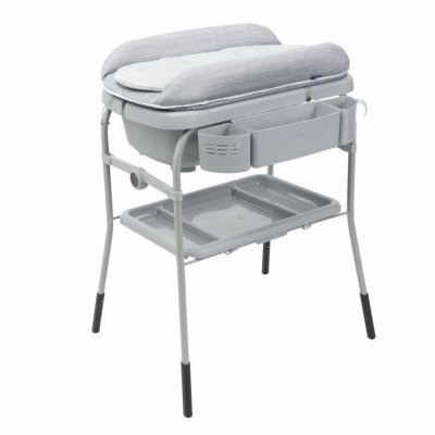CHICCO Table à langer avec baignoire cuddle & bubble - grey melange