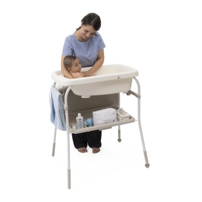 Table à langer soft bubble avec baignoire intégrée armonia motherpearl