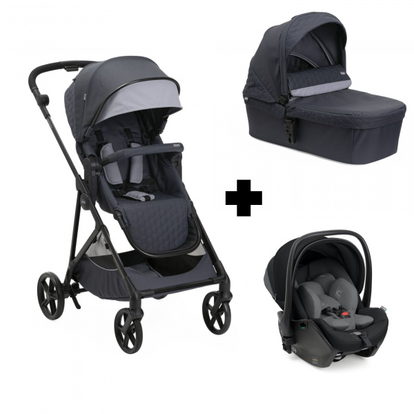 Poussette trio seety + siège auto kory i-size essential etna black Chicco