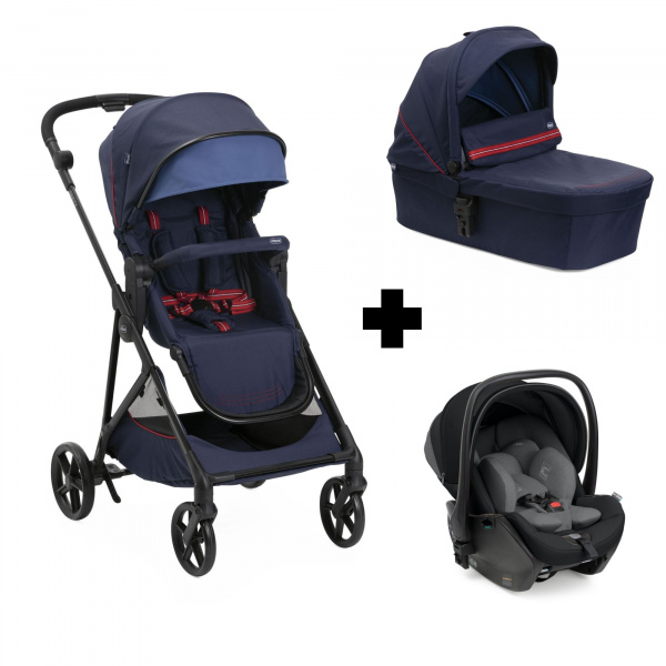 Poussette trio seety + siège auto kory i-size essential etna black Chicco