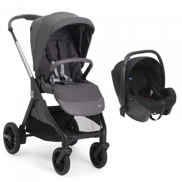 Poussette duo belllagio 2 black satin + siège auto kory essential Chicco
