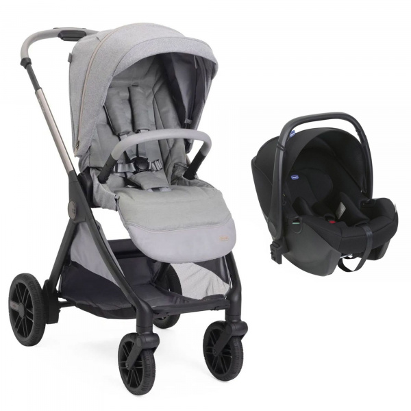 Poussette duo belllagio 2 lunar rock + siège auto kory essential Chicco