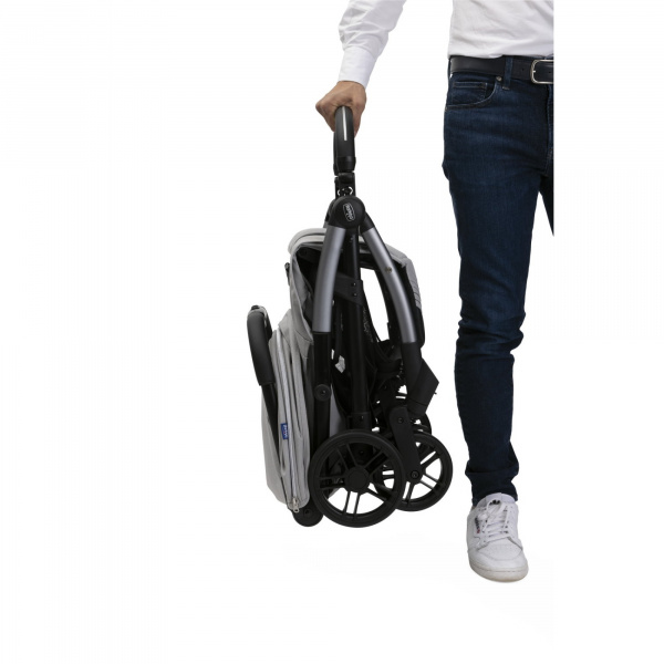 Poussette duo goody xplus - pearl grey + siège auto first seat recline i-size black satin Chicco