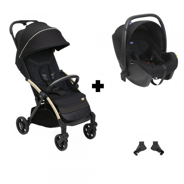 Poussette duo goody xplus - black re_lux + siège auto kory i-size essential Chicco