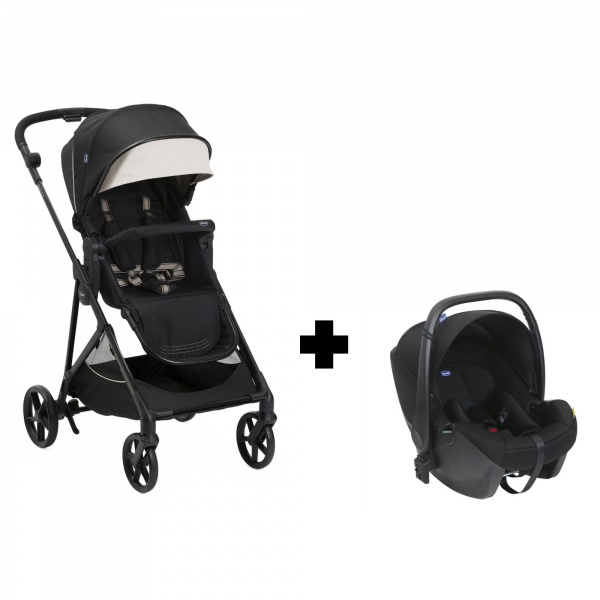 Poussette duo seety + siège auto kory i-size etna black Chicco